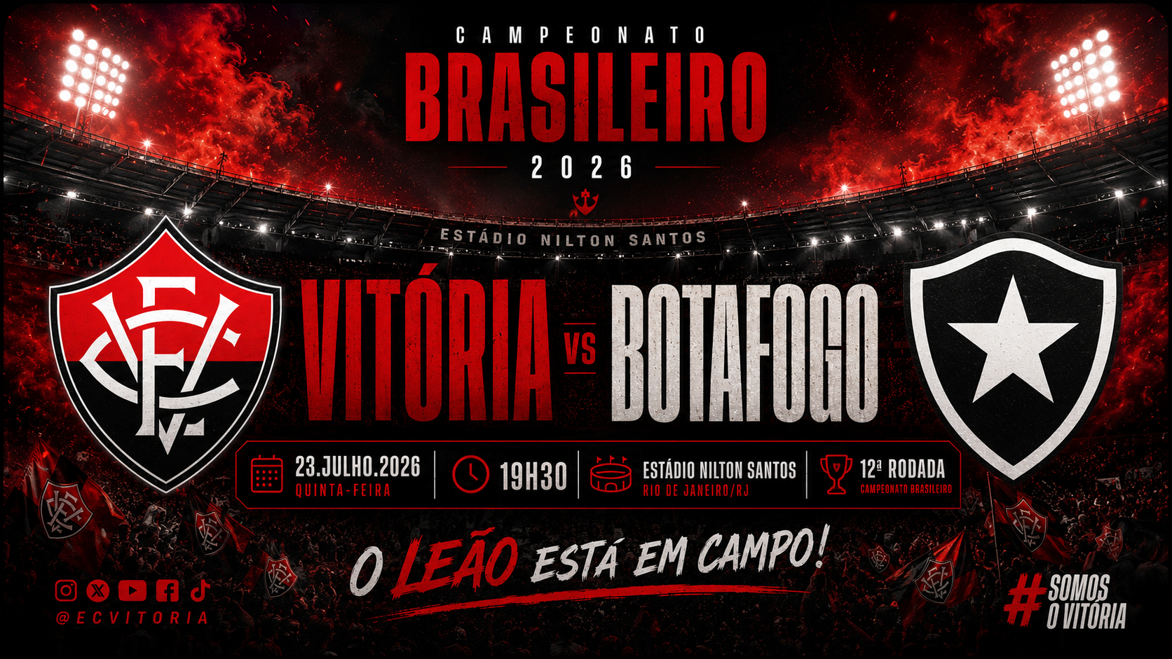 Vitória enfrenta o Botafogo no RJ em busca dos primeiros três pontos como visitante