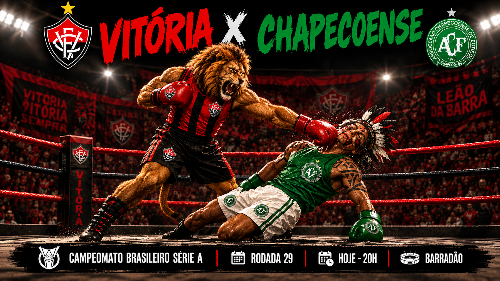 Hoje é dia de FUTEBOXE no Barradão: Nocauteia eles, Leão!!!
