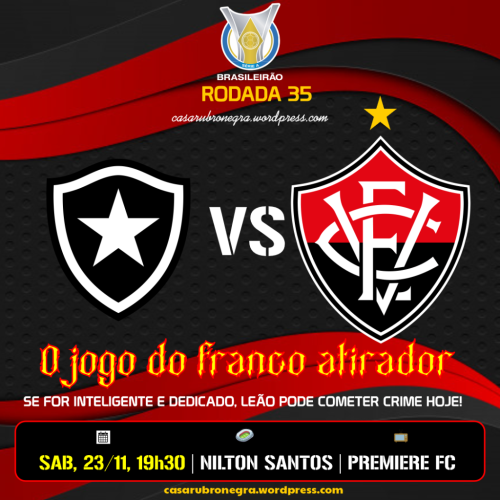 BOTAFOGO x VITÓRIA | O favoritismo é todo do lado de lá, mas é nesse tipo de jogo que o Leão costuma “cometer crimes”!